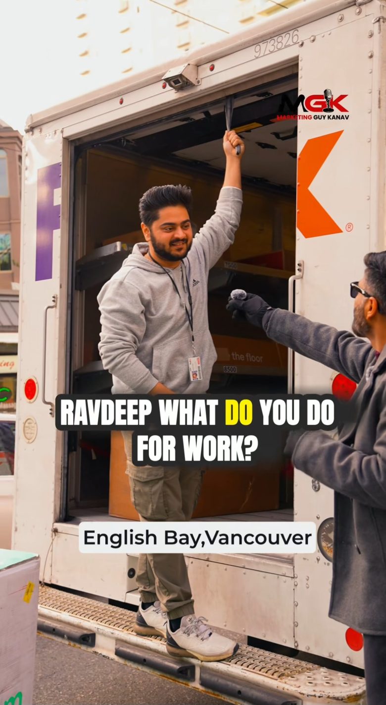 Instagram Reel cover — Ravdeep, what do you do for work? English Bay, Vancouver street interview